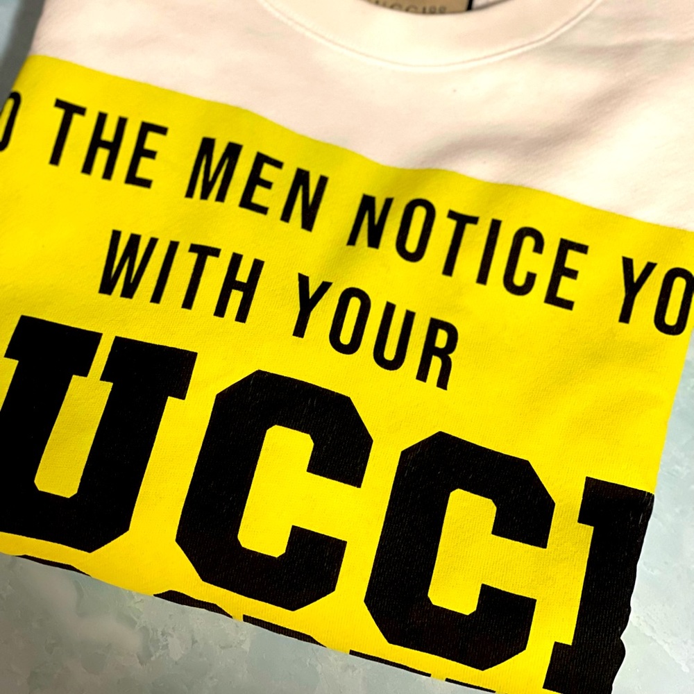 Gucci White and Yellow Sweatshirt